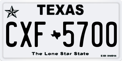 TX license plate CXF5700