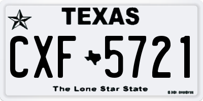 TX license plate CXF5721