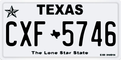 TX license plate CXF5746