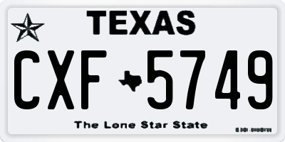 TX license plate CXF5749