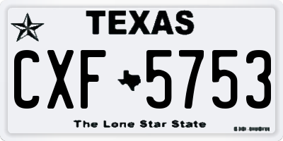 TX license plate CXF5753