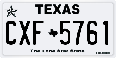 TX license plate CXF5761