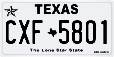 TX license plate CXF5801