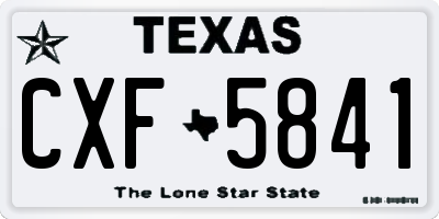 TX license plate CXF5841