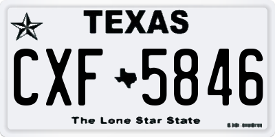 TX license plate CXF5846