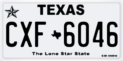 TX license plate CXF6046