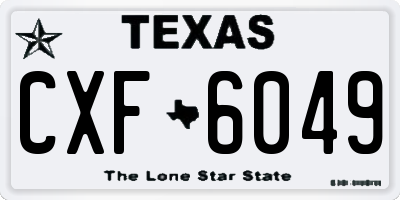 TX license plate CXF6049