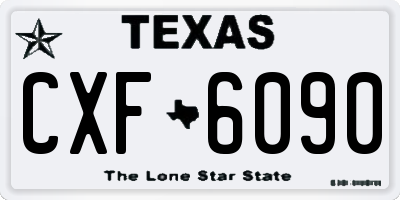 TX license plate CXF6090