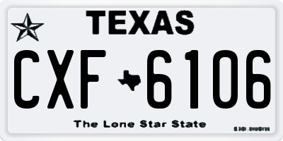 TX license plate CXF6106