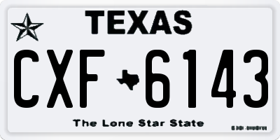 TX license plate CXF6143