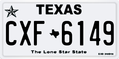 TX license plate CXF6149