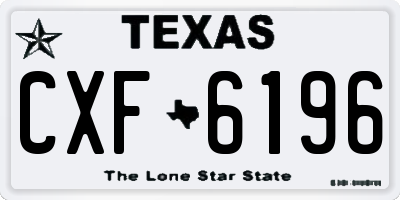 TX license plate CXF6196