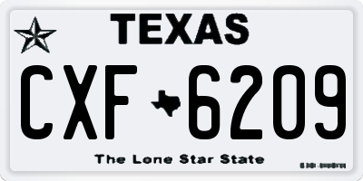 TX license plate CXF6209