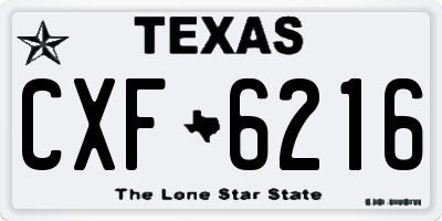 TX license plate CXF6216