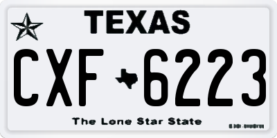 TX license plate CXF6223