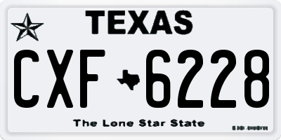 TX license plate CXF6228