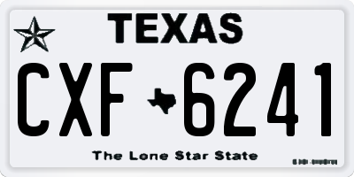 TX license plate CXF6241