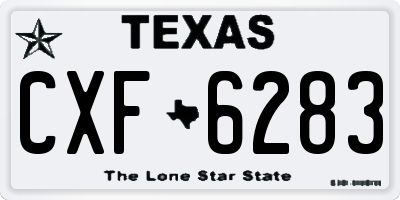TX license plate CXF6283