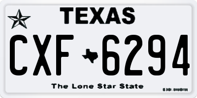 TX license plate CXF6294