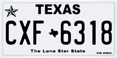 TX license plate CXF6318