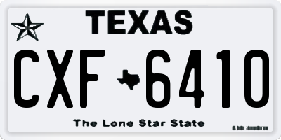 TX license plate CXF6410