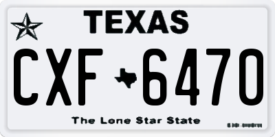 TX license plate CXF6470