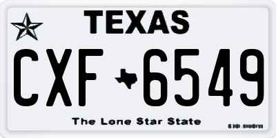 TX license plate CXF6549