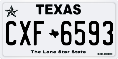 TX license plate CXF6593
