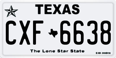 TX license plate CXF6638
