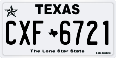 TX license plate CXF6721