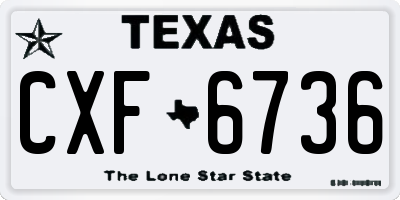 TX license plate CXF6736