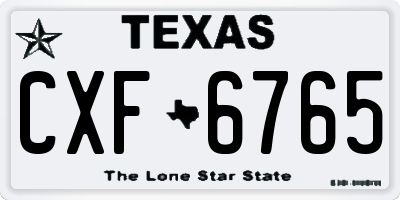TX license plate CXF6765