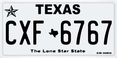 TX license plate CXF6767
