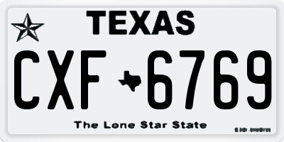 TX license plate CXF6769