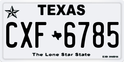 TX license plate CXF6785