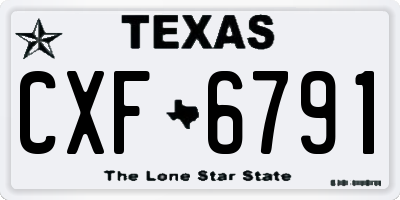 TX license plate CXF6791
