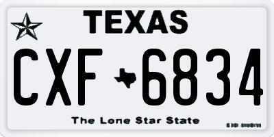 TX license plate CXF6834