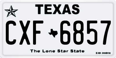 TX license plate CXF6857