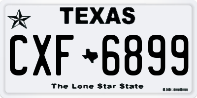 TX license plate CXF6899