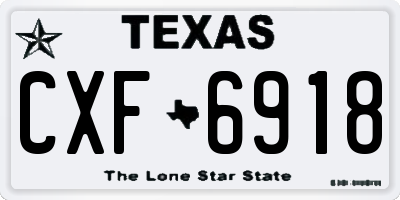 TX license plate CXF6918