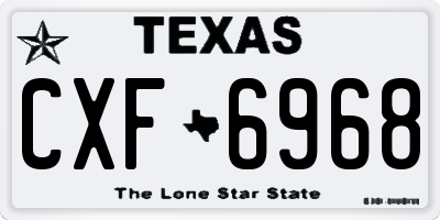 TX license plate CXF6968