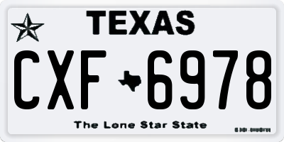 TX license plate CXF6978