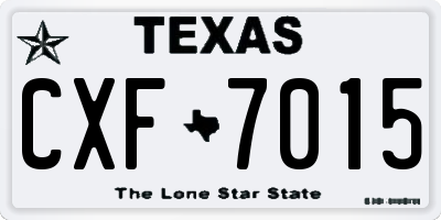 TX license plate CXF7015