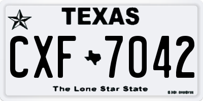 TX license plate CXF7042