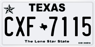 TX license plate CXF7115