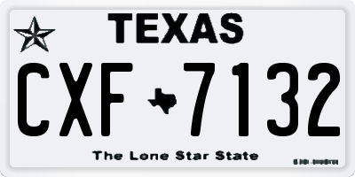 TX license plate CXF7132