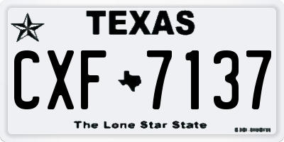 TX license plate CXF7137