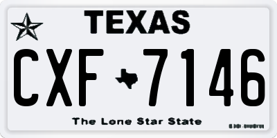 TX license plate CXF7146