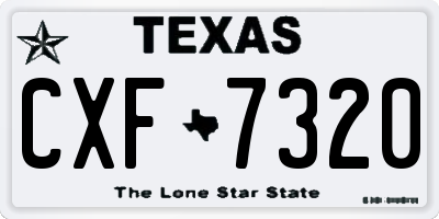 TX license plate CXF7320