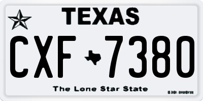 TX license plate CXF7380